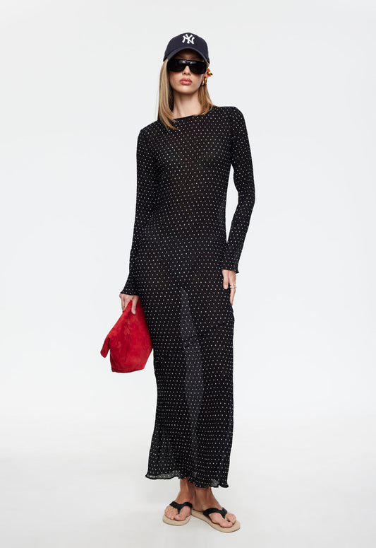 HAVEN MAXI DRESS - NOIR POLKA