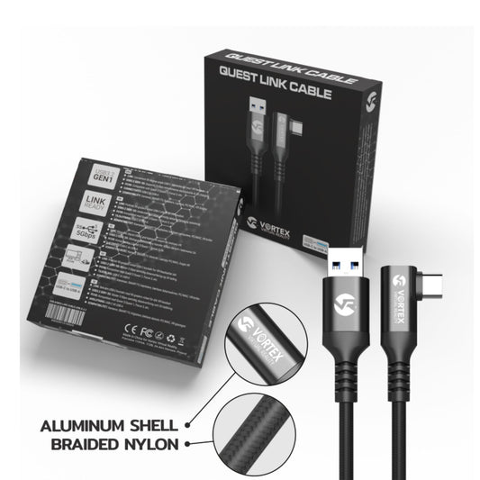 VortexVR 5m kabel USB-A do USB-C z mocowaniem do Meta Link | do Meta Quest 3 / 3S / 2
