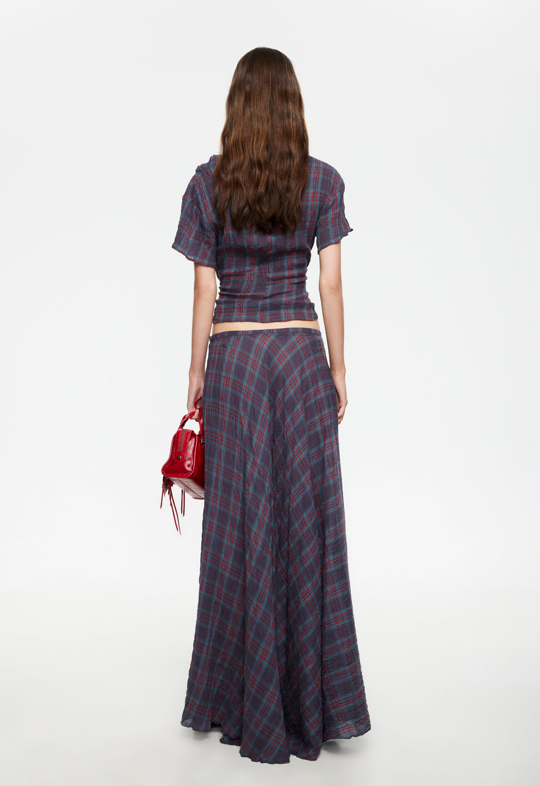 HALCYON MAXI SKIRT - JADE PLAID
