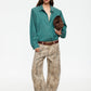 HORSESHOE CROPPED JEAN - LEOPARD