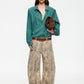 HORSESHOE CROPPED JEAN - LEOPARD