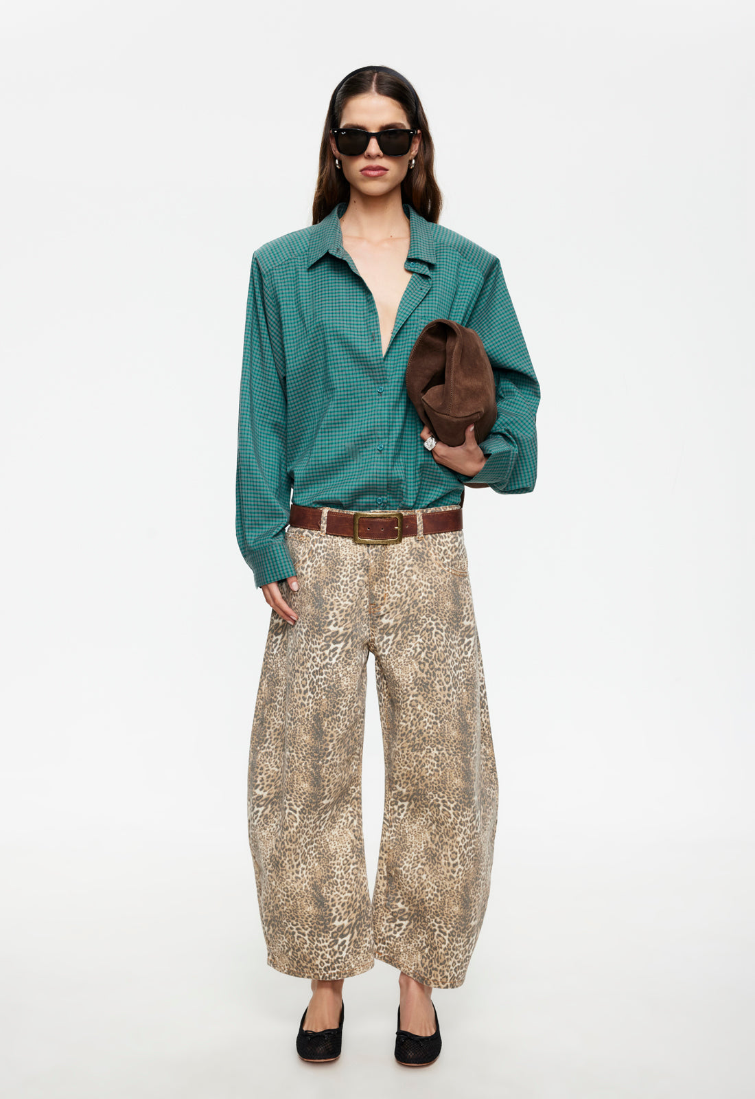 HORSESHOE CROPPED JEAN - LEOPARD