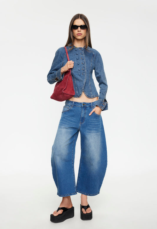 HORSESHOE CROPPED JEAN - DARK INDIGO