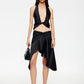 GLOSS MIDI SKIRT - NOIR