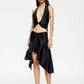 GLOSS MIDI SKIRT - NOIR