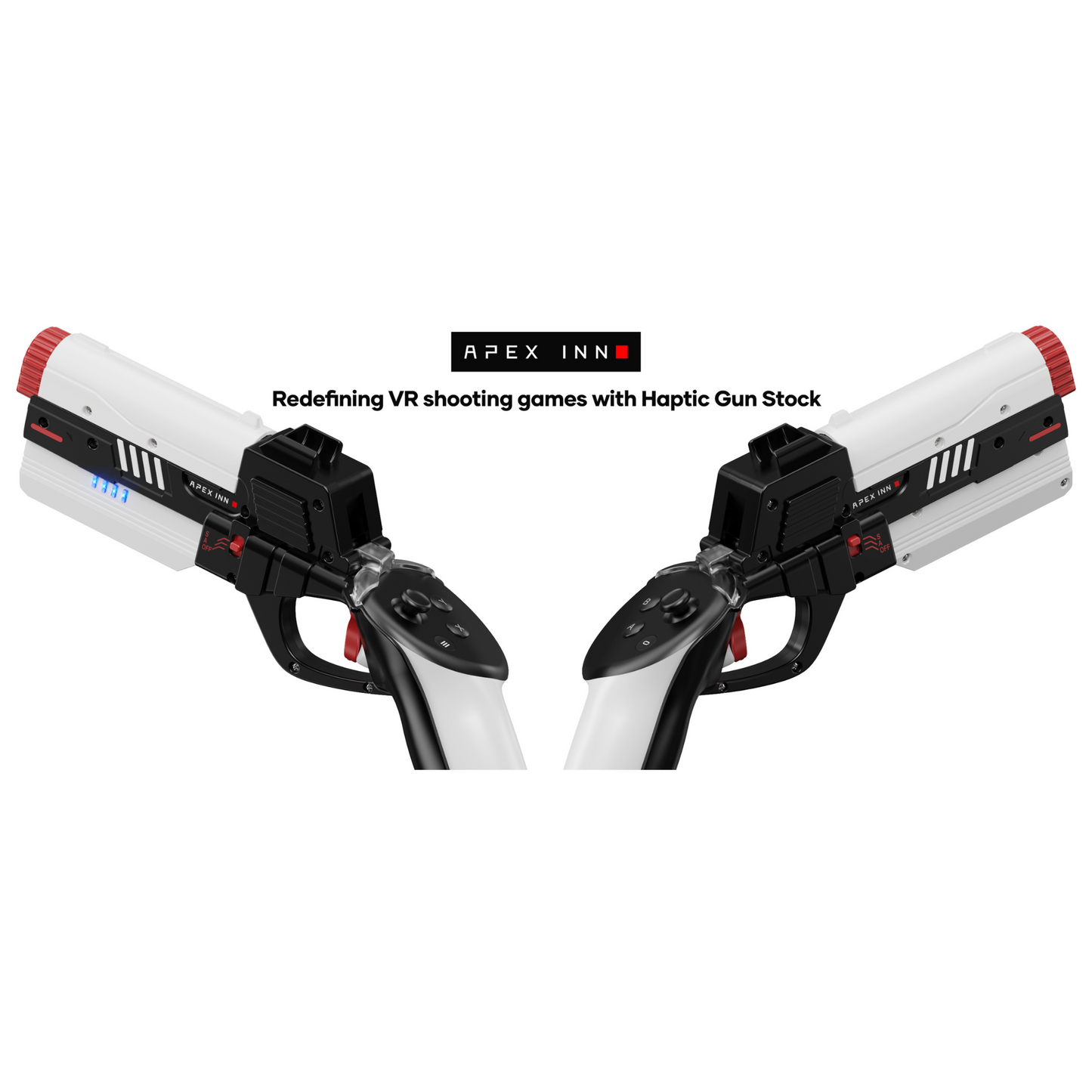 APEX INNO uchwyt na kontrolery z haptyką | pistolet haptyczny VR do Meta Quest 3 / 3S