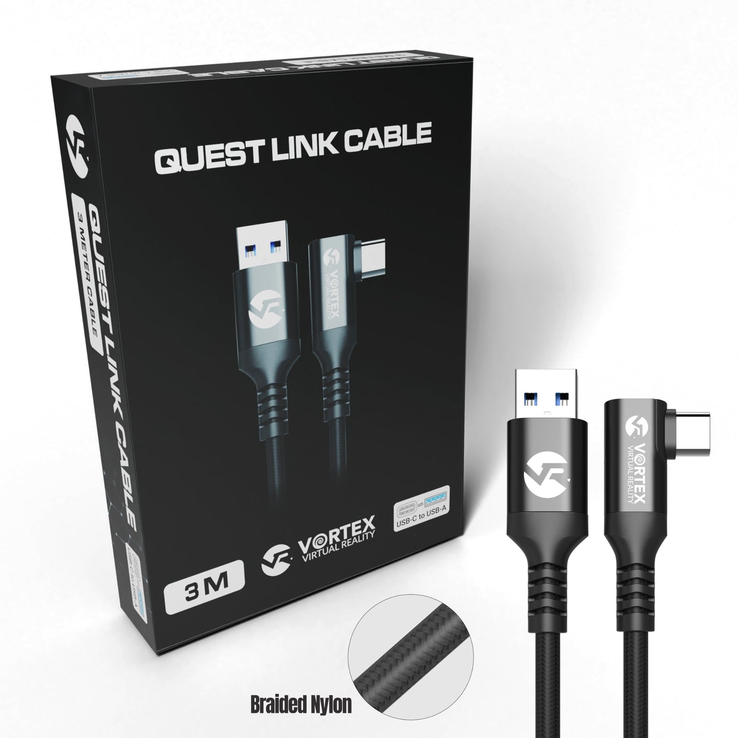 VortexVR 3m kabel USB-A do USB-C do Meta Link | do Meta Quest 3 / 3S / 2
